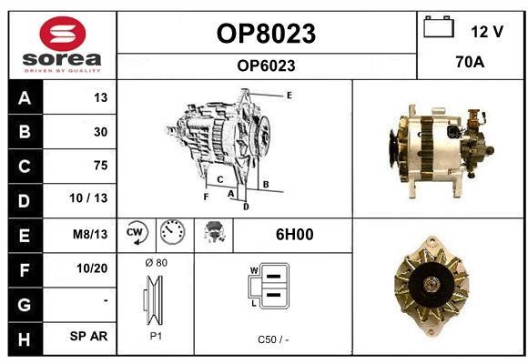 SNRA OP8023 Alternator OP8023: Buy near me in Poland at 2407.PL - Good price!