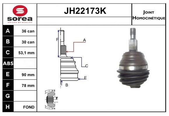SNRA JH22173K Шарнір рівних кутових швидкостей (ШРКШ) JH22173K: Приваблива ціна - Купити у Польщі на 2407.PL!