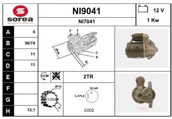 SNRA NI9041 Starter NI9041: Buy near me in Poland at 2407.PL - Good price!