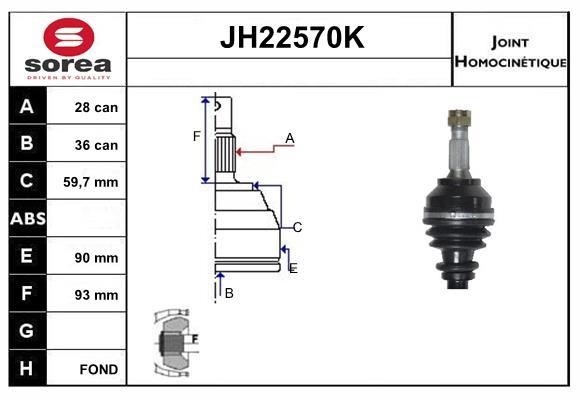 SNRA JH22570K Joint Kit, drive shaft JH22570K: Buy near me in Poland at 2407.PL - Good price!