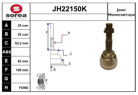 SNRA JH22150K Шарнир равных угловых скоростей (ШРУС) JH22150K: Отличная цена - Купить в Польше на 2407.PL!