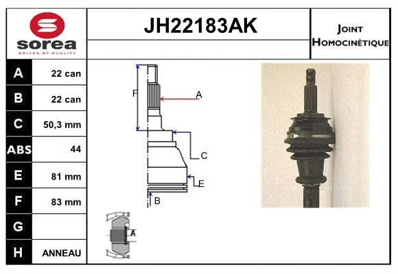 SNRA JH22183AK Шарнір рівних кутових швидкостей (ШРКШ) JH22183AK: Приваблива ціна - Купити у Польщі на 2407.PL!