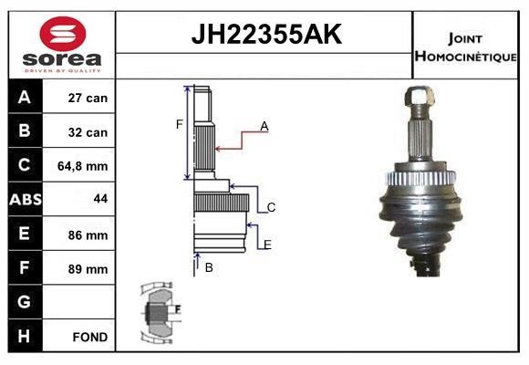 SNRA JH22355AK CV joint JH22355AK: Buy near me in Poland at 2407.PL - Good price!
