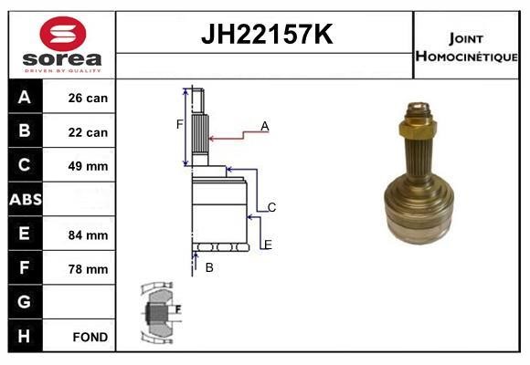 SNRA JH22157K Шарнир равных угловых скоростей (ШРУС) JH22157K: Отличная цена - Купить в Польше на 2407.PL!
