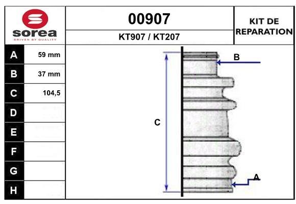 SNRA 00907 Bellow, driveshaft 00907: Buy near me in Poland at 2407.PL - Good price!