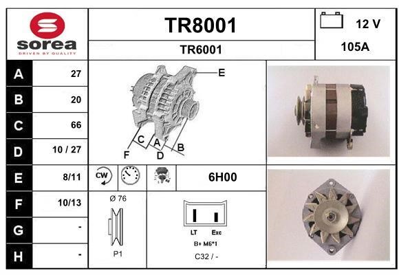 SNRA TR8001 Alternator TR8001: Dobra cena w Polsce na 2407.PL - Kup Teraz!