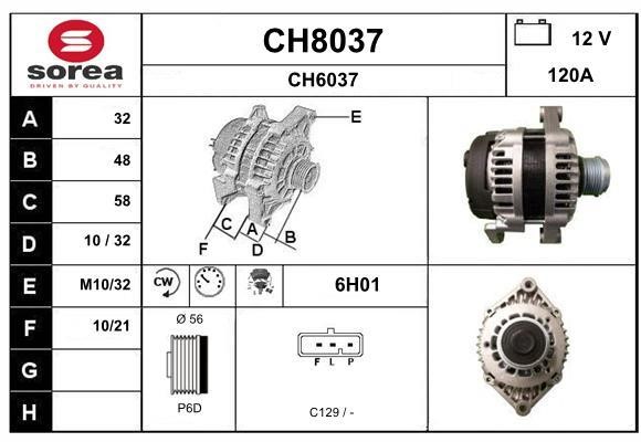 SNRA CH8037 Alternator CH8037: Buy near me in Poland at 2407.PL - Good price!