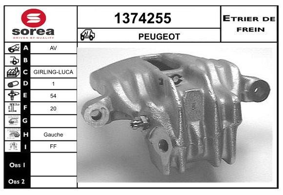 SNRA 1374255 Brake caliper front left 1374255: Buy near me in Poland at 2407.PL - Good price!
