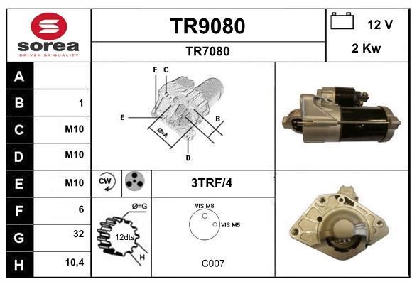 SNRA TR9080 Стартер TR9080: Отличная цена - Купить в Польше на 2407.PL!