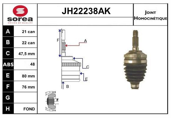 SNRA JH22238AK Przegub homokinetyczny JH22238AK: Dobra cena w Polsce na 2407.PL - Kup Teraz!