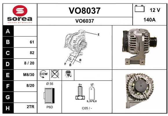 SNRA VO8037 Alternator VO8037: Dobra cena w Polsce na 2407.PL - Kup Teraz!