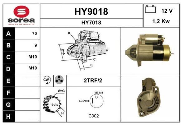 SNRA HY9018 Starter HY9018: Buy near me in Poland at 2407.PL - Good price!