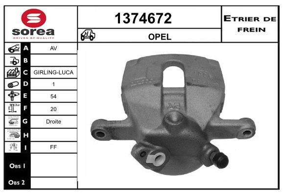 SNRA 1374672 Brake caliper front right 1374672: Buy near me in Poland at 2407.PL - Good price!