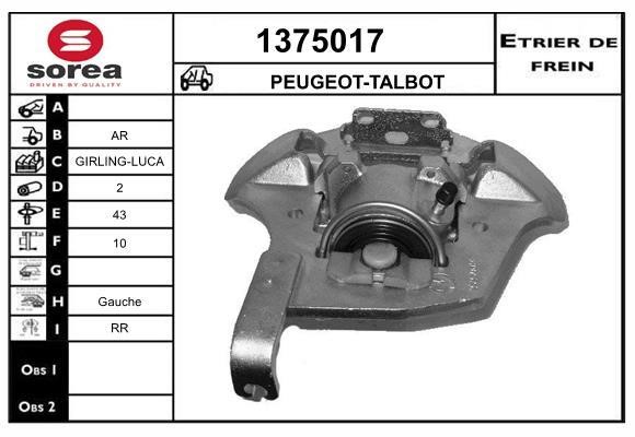 SNRA 1375017 Bremssattel hinten links 1375017: Bestellen Sie in Polen zu einem guten Preis bei 2407.PL!