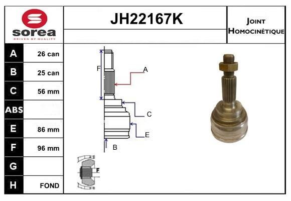 SNRA JH22167K CV joint JH22167K: Buy near me in Poland at 2407.PL - Good price!