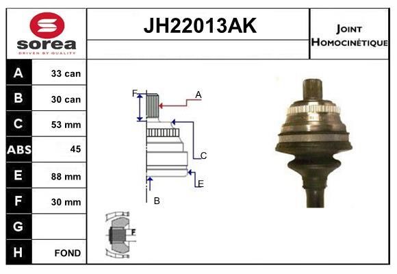 SNRA JH22013AK CV joint JH22013AK: Buy near me in Poland at 2407.PL - Good price!