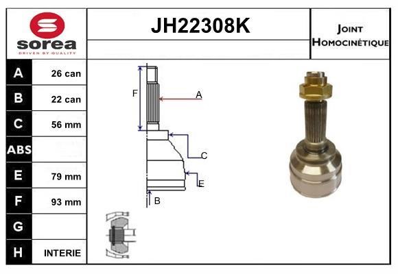 SNRA JH22308K Шарнир равных угловых скоростей (ШРУС) JH22308K: Отличная цена - Купить в Польше на 2407.PL!