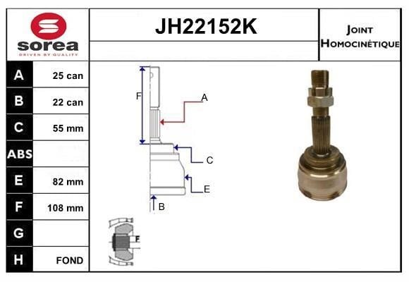 SNRA JH22152K Шарнір рівних кутових швидкостей (ШРКШ) JH22152K: Приваблива ціна - Купити у Польщі на 2407.PL!