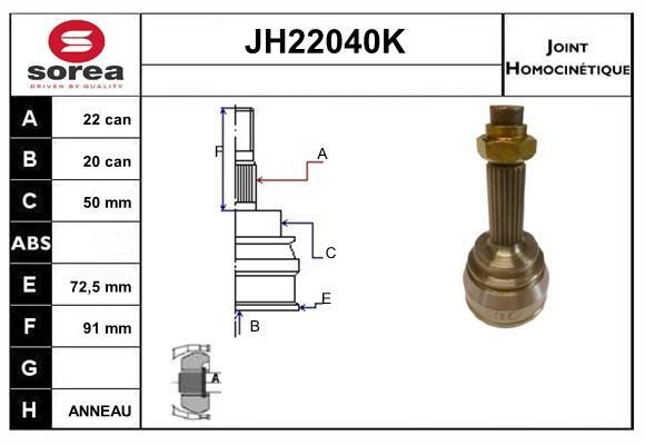 SNRA JH22040K CV joint JH22040K: Buy near me in Poland at 2407.PL - Good price!