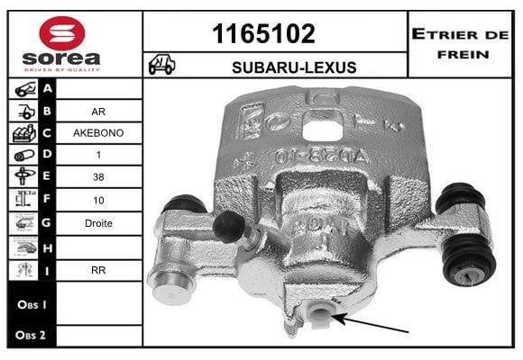 SNRA 1165102 Brake caliper 1165102: Buy near me in Poland at 2407.PL - Good price!