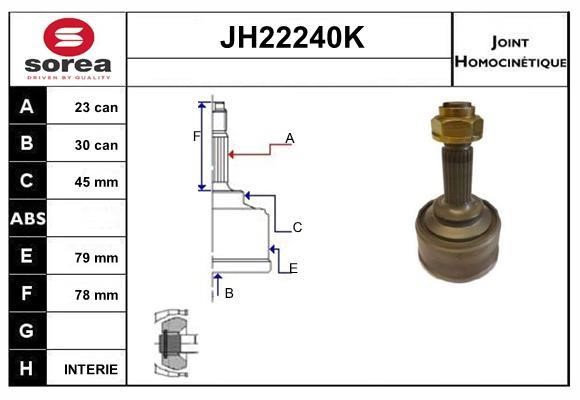 SNRA JH22240K CV joint JH22240K: Buy near me in Poland at 2407.PL - Good price!