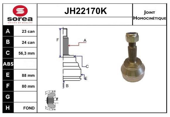 SNRA JH22170K Шарнир равных угловых скоростей (ШРУС) JH22170K: Отличная цена - Купить в Польше на 2407.PL!