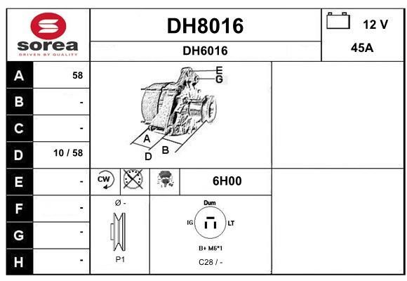 SNRA DH8016 Alternator DH8016: Dobra cena w Polsce na 2407.PL - Kup Teraz!
