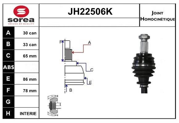 SNRA JH22506K Шарнир равных угловых скоростей (ШРУС) JH22506K: Отличная цена - Купить в Польше на 2407.PL!