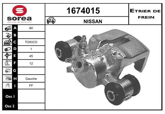 SNRA 1674015 Brake caliper front left 1674015: Buy near me in Poland at 2407.PL - Good price!
