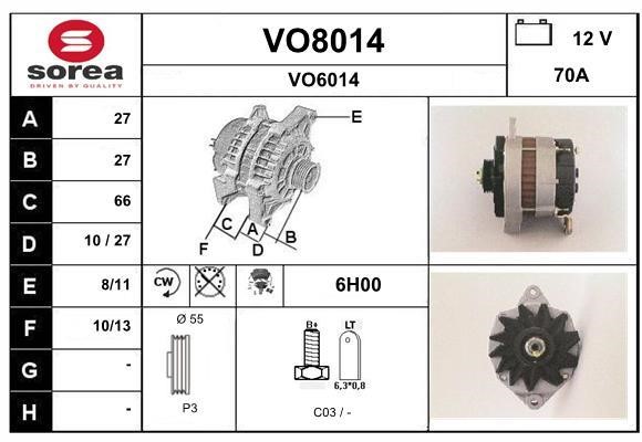 SNRA VO8014 Alternator VO8014: Dobra cena w Polsce na 2407.PL - Kup Teraz!