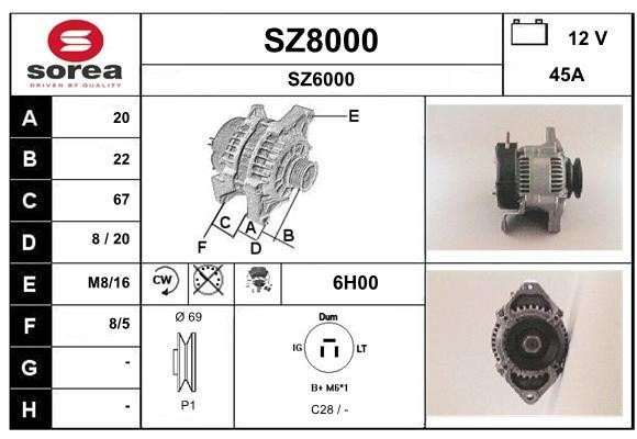 SNRA SZ8000 Alternator SZ8000: Dobra cena w Polsce na 2407.PL - Kup Teraz!