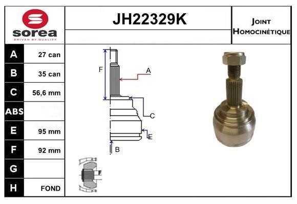 SNRA JH22329K Шарнир равных угловых скоростей (ШРУС) JH22329K: Отличная цена - Купить в Польше на 2407.PL!