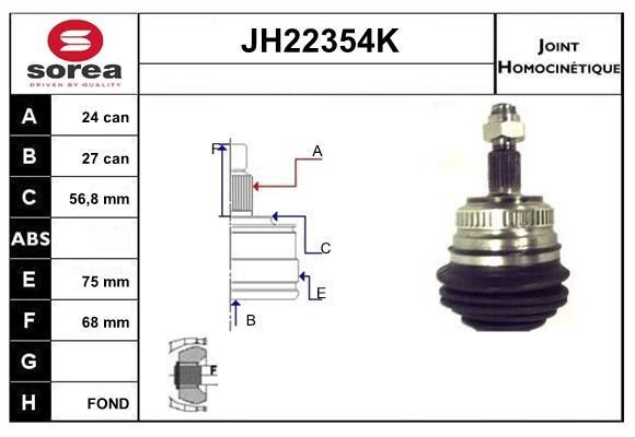 SNRA JH22354K Шарнир равных угловых скоростей (ШРУС) JH22354K: Отличная цена - Купить в Польше на 2407.PL!