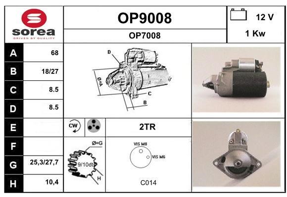 SNRA OP9008 Стартер OP9008: Отличная цена - Купить в Польше на 2407.PL!