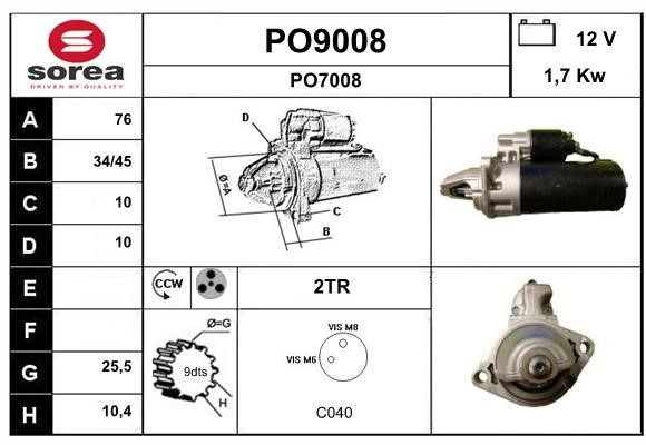 SNRA PO9008 Anlasser PO9008: Kaufen Sie zu einem guten Preis in Polen bei 2407.PL!