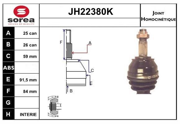 SNRA JH22380K Шарнір рівних кутових швидкостей (ШРКШ) JH22380K: Приваблива ціна - Купити у Польщі на 2407.PL!