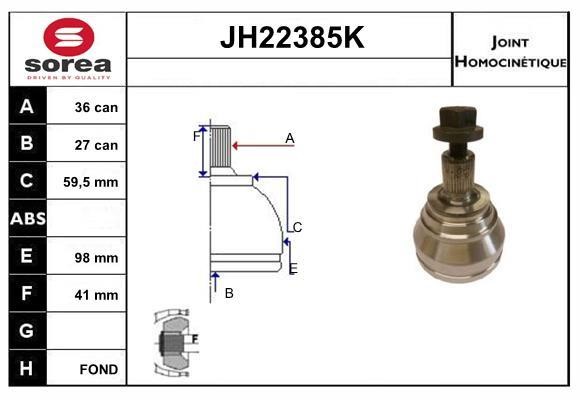 SNRA JH22385K CV joint JH22385K: Buy near me at 2407.PL in Poland at an Affordable price!