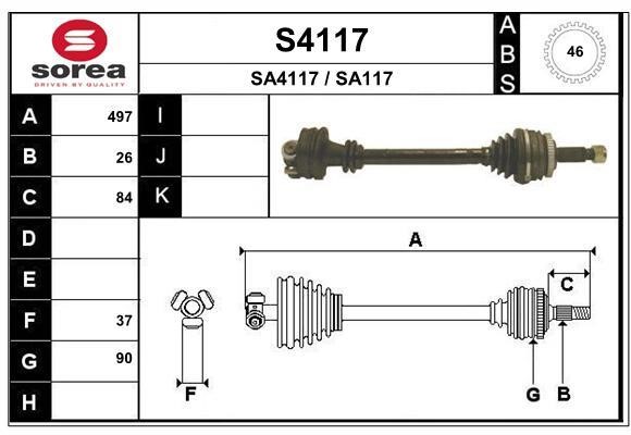 SNRA S4117 Antriebswelle S4117: Kaufen Sie zu einem guten Preis in Polen bei 2407.PL!