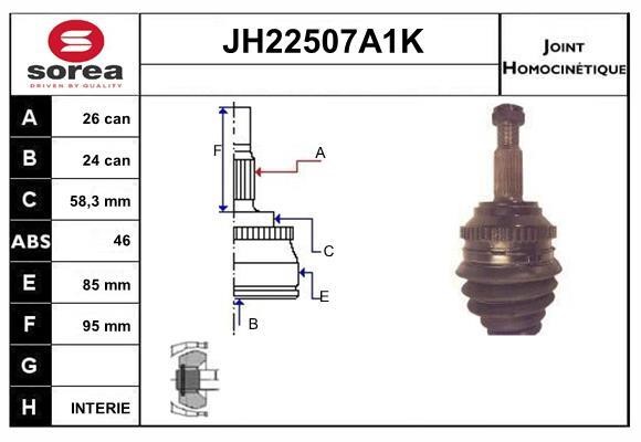 SNRA JH22507A1K Шарнир равных угловых скоростей (ШРУС) JH22507A1K: Отличная цена - Купить в Польше на 2407.PL!