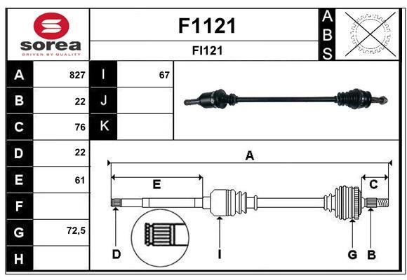 SNRA F1121 Antriebswelle F1121: Bestellen Sie in Polen zu einem guten Preis bei 2407.PL!