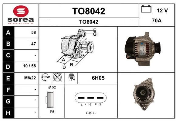 SNRA TO8042 Alternator TO8042: Dobra cena w Polsce na 2407.PL - Kup Teraz!