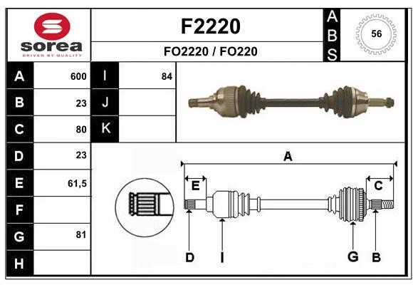 SNRA F2220 Drive Shaft F2220: Buy near me in Poland at 2407.PL - Good price!