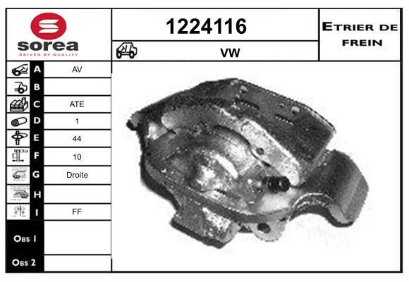 SNRA 1224116 Brake caliper front right 1224116: Buy near me in Poland at 2407.PL - Good price!