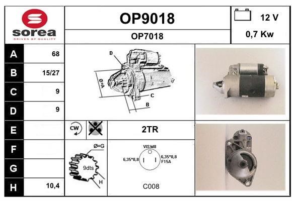 SNRA OP9018 Starter OP9018: Buy near me at 2407.PL in Poland at an Affordable price!