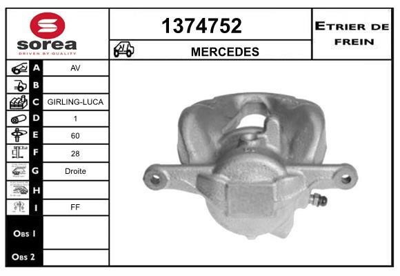 SNRA 1374752 Brake caliper 1374752: Buy near me at 2407.PL in Poland at an Affordable price!