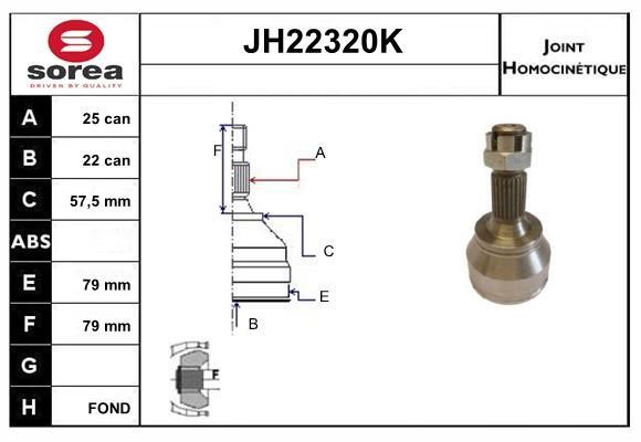 SNRA JH22320K Шарнир равных угловых скоростей (ШРУС) JH22320K: Отличная цена - Купить в Польше на 2407.PL!
