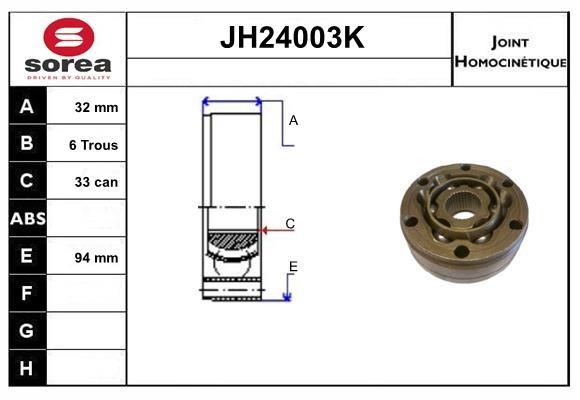 SNRA JH24003K CV joint JH24003K: Buy near me in Poland at 2407.PL - Good price!
