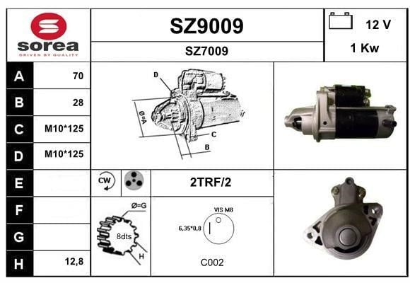 SNRA SZ9009 Starter SZ9009: Buy near me in Poland at 2407.PL - Good price!