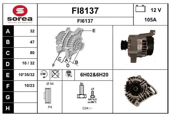 SNRA FI8137 Alternator FI8137: Buy near me in Poland at 2407.PL - Good price!