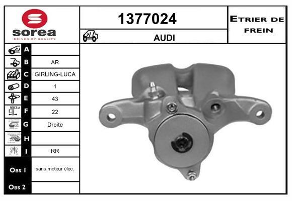 SNRA 1377024 Brake caliper rear right 1377024: Buy near me in Poland at 2407.PL - Good price!